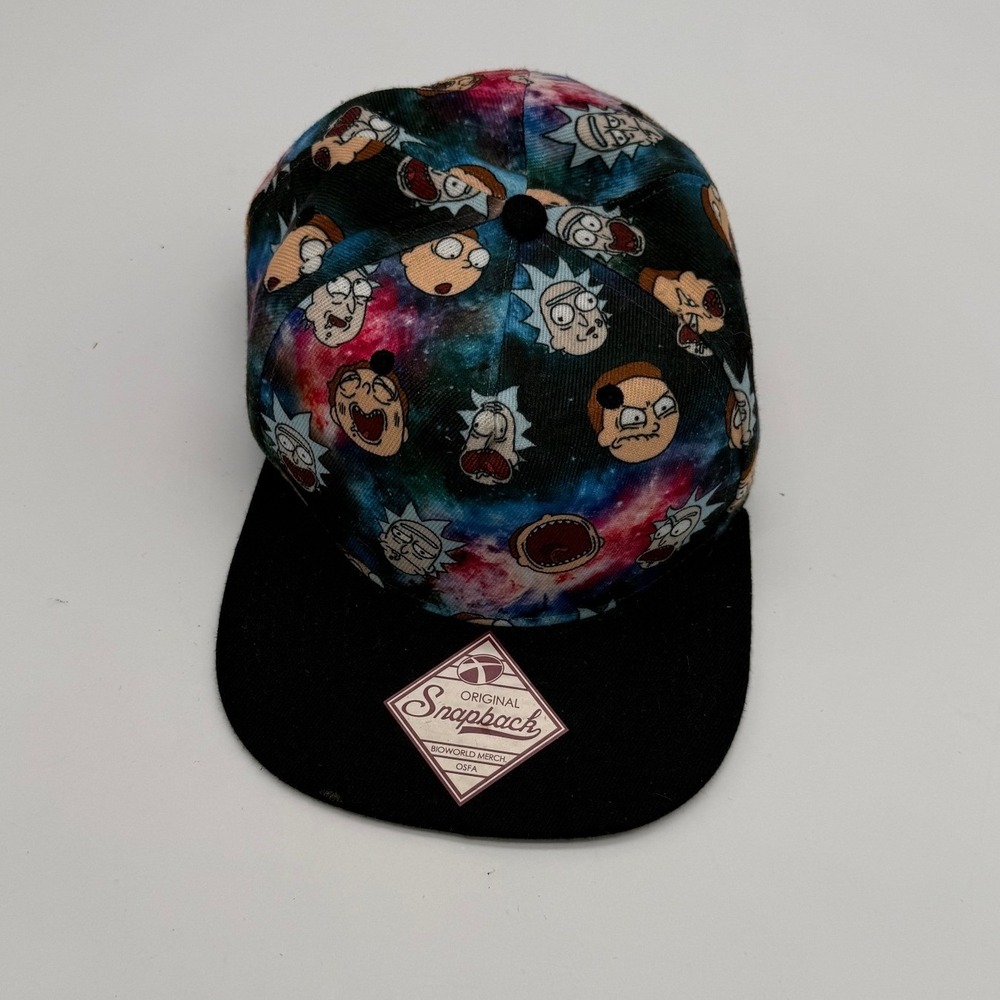 Rick and Morty Galaxy All Over Print Snapback Baseball Cap Bioworld OSFA Hat